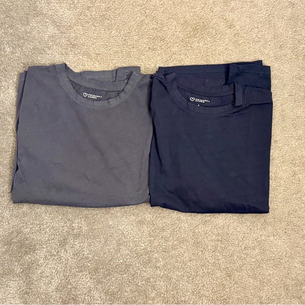 2 Primark Shirts - Gray & Navy Relaxed Fit T-Shirt